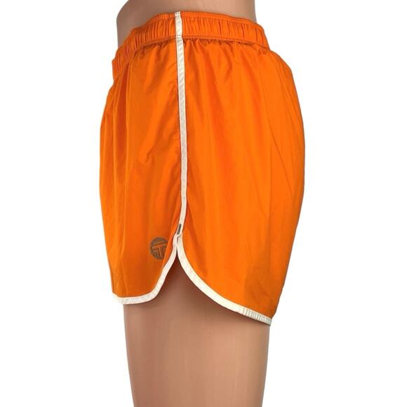 Tory Burch Sport Orange Pull On Mid Rise Stretch Workout Athletic Short Size S - Picture 2 of 5